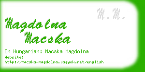 magdolna macska business card